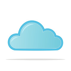 Poster - Light Blue Cloud Graphic Against Black Backdrop Weather Concept Atmospheric Element Design