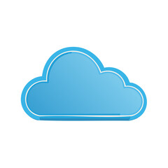 Poster - Stylized blue cloud illustration over black background icon for weather app design, web element or meteorological concept