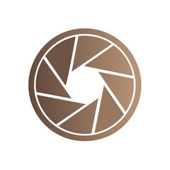 Aufkleber - Gradient Brown Camera Lens Aperture Iris Diaphragm on Black Background