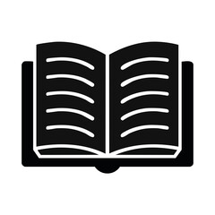 Poster - Open Book Icon for Learning or Reading Concepts with Stylized Pages