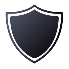 Aufkleber - Black Shield Icon with White Outline, Protection and Security Concept