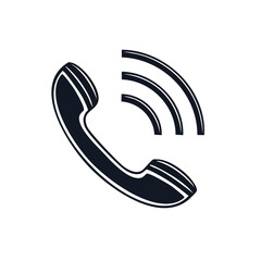 Poster - Phone Ringing Illustration of Call Icon Handset on Black Background