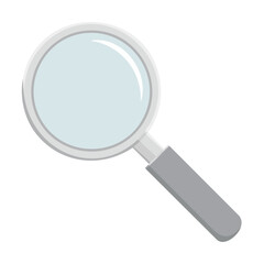 Poster - Illustration of a Simple Magnifying Glass with Gray Handle on a Black Background
