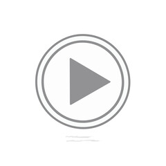Poster - Play button in circle for video multimedia interface, modern design, white and grey icon