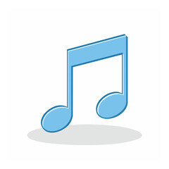 Aufkleber - Isolated blue musical note icon symbolizing sound harmony melody music illustration for audio design and creative visuals on white