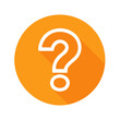 © FryArt - Bright orange round sign features a white question mark asking queries to consider problem solving and decision making