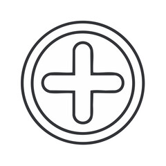 Poster - Illustrated Plus Sign Medical Symbol Design in Circle Graphic Element Simple Icon