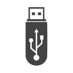 Poster - USB Flash Drive Illustration on Black Background, Data Storage Device, Portable Memory