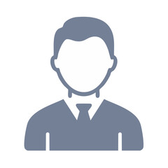 Poster - Faceless Man Icon Business Professional Wearing Tie Formal Attire Gray Color Minimalist Style Office Worker Representation Symbol
