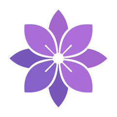 Poster - Geometric flower blossom illustration in purple shades on black background