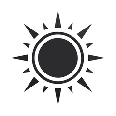 Poster - Sun Icon in Black and White with Rays for Weather, Energy, and Design Projects