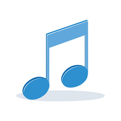 Poster - Isometric Musical Note Symbol Illustration Isolated against Black Background A Classic Element for Music Related Designs in Clean Modern Style
