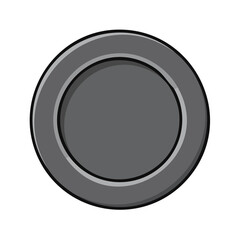 Poster - Abstract Circular Grey and Black Object with Rings - Isolated on Black Background
