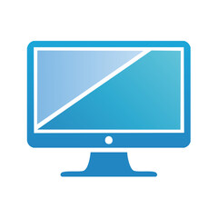 Leinwandbilder - Modern Monitor Illustration: Blue Gradient Display Screen for Digital Designs