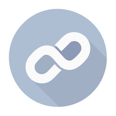 Poster - Infinity Symbol on Round Light Blue Background Graphic Design Flat Design Illustration