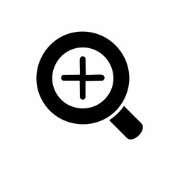Poster - Zoom In Icon Depicting Magnifying Glass with Plus Sign within Frame Illustration