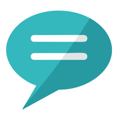 Poster - Turquoise speech bubble with two white lines communication discussion forum concept social media chatting online platform modern design