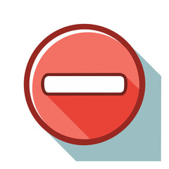 Poster - Red Circle with Line Representing No, Stop, Denial or Negative Sign With Gray Shadow