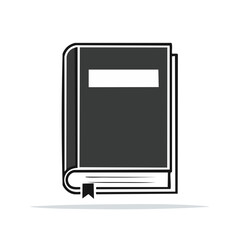 Poster - Stylized Illustration of a Gray Book with Bookmark on Black Background for Reading and Education