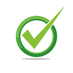 Poster - Green check mark within a circle symbolizing approval and correctness, set against a dark backdrop emphasizing completion