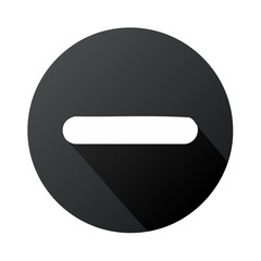 Poster - Minus Sign Icon on Dark Gray Circle with Long Shadow, Negative Symbol Graphic