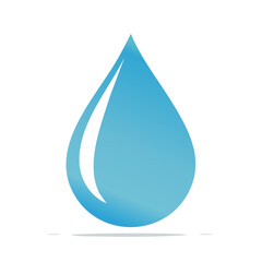 Poster - Single water droplet illustration on black background with reflection
