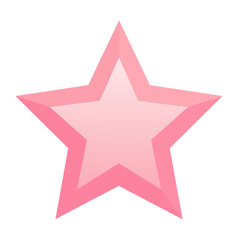 Poster - Pink star illustration with layered effect for decoration or simple design element on black background