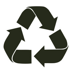 Poster - Recycling Symbol in Olive Green on Black Background Environmental Conservation and Sustainable Practices Design Element