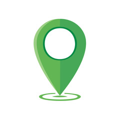 Poster - Green Location Pin Icon Map Pointer Symbol Positioning and Navigation on Dark Background