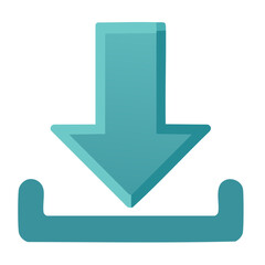 Poster - Download icon graphic modern blue arrow pointing downwards file transfer user interface digital download symbol website button