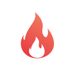 Poster - Vibrant flame illustration with gradient colors against dark backdrop. Bright fiery element evoking concepts of heat, passion and energy.