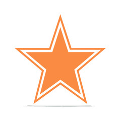 Poster - Orange Star with White Outline and Shadow on a Black Background Illustration