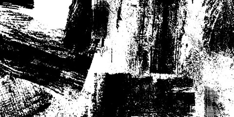 Poster - Chaotic grunge collage design with scribbles and stickers overlay