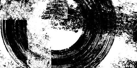 Poster - Charcoal texture with seamless cross and circle for distressed grunge effect design