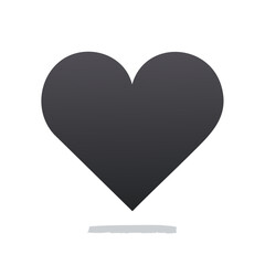 Poster - Dark Gray Heart Graphic with Base Line on Black Background for Romance or Decoration