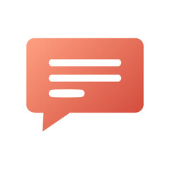 Aufkleber - Coral Speech Bubble with Text Lines Depicting Communication, Conversation, and Dialogues on a Black Background