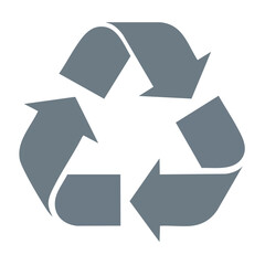 Poster - Gray Recycling Symbol Represents Sustainability and Environmental Responsibility on Black Background