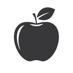 Poster - A Simple Apple Silhouette Vector Illustration on Black Background