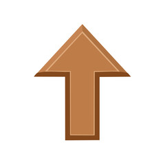 Poster - Simple tan arrow pointing upwards on black background directional navigation concept pointing the way forward upward progress sign