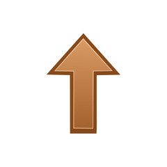 Poster - Brown Pointer Arrow Design Element Upward Direction on Black Background Minimalist Navigation Symbol Sign Symbolism