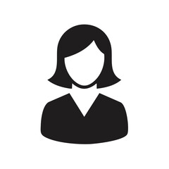 Poster - Simple Vector Woman Icon Design in Black and White Avatar for Professional or Personal Use