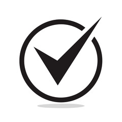 Poster - Black Check Mark in Circle - Approval, Success, Verification Symbol