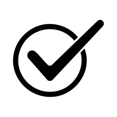 Poster - Black Check Mark Circle Icon Approval Success Confirmation