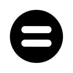 Poster - White Equal Symbol on Black Background, Mathematical Sign Representation