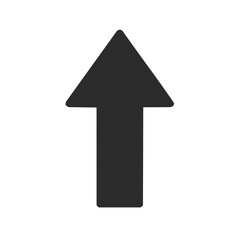 Poster - Gray Arrow Pointing Upward on Black, Directional Sign, Navigation Symbol