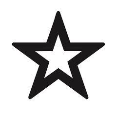 Poster - Simple Black Star Outline Icon on Dark Background, Shape Symbol with Five Points