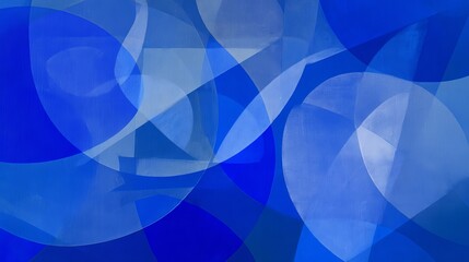 Poster - Abstract Blue Overlay Shapes Digital Painting Modern Art Background Design Elegant Blue Tones Graphic Design Wallpaper Illustration Artistic Blue Hues Tranquil Serene Background   