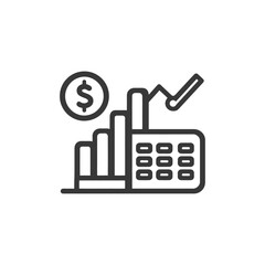 Poster - Financial Growth Icon: Rising Bar Graph with Dollar Sign and Upward Trend