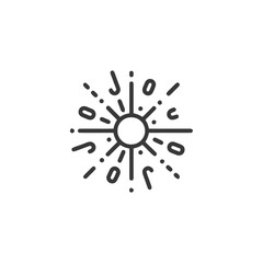 Poster - Minimalist Burst: Concentric Circle with Radiating Lines and Shapes on White