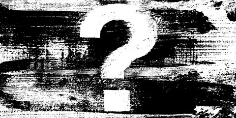 Poster - Grunge question mark icon with brush smear for unique background design
